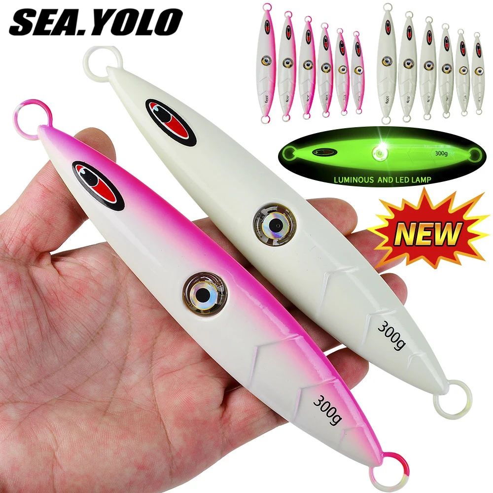 

Sea. Yolo Long Throw Lure Bait jig Led Electronic Light Fish Eye Night Light Slow Shake Lure Perch Lure Sea Fishing Gear