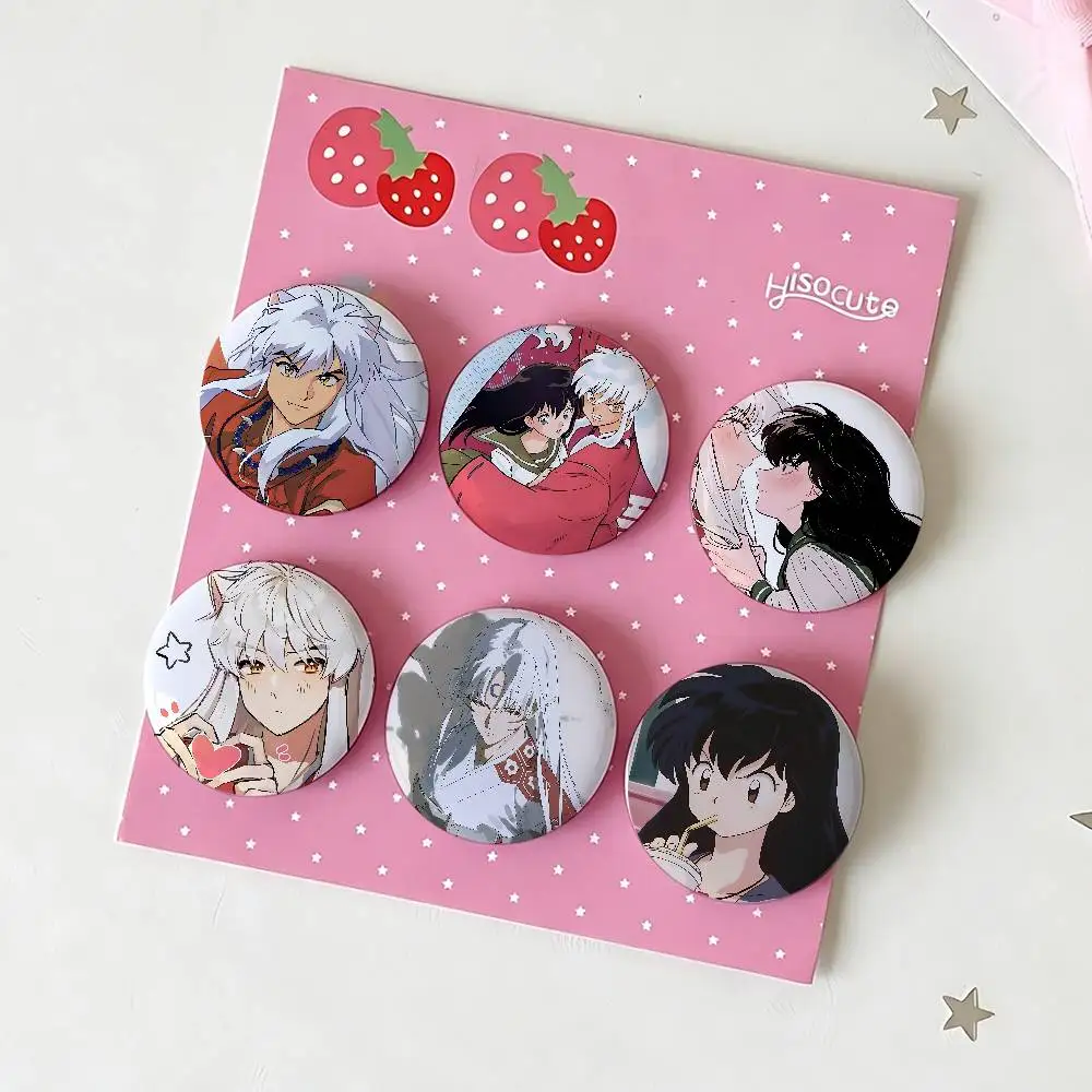 Anime I-Inuyasha Badges Tinplate Soft Button Pin Brooch Metal Badge Custom Jewelry Accessories Hat Bag Lapel