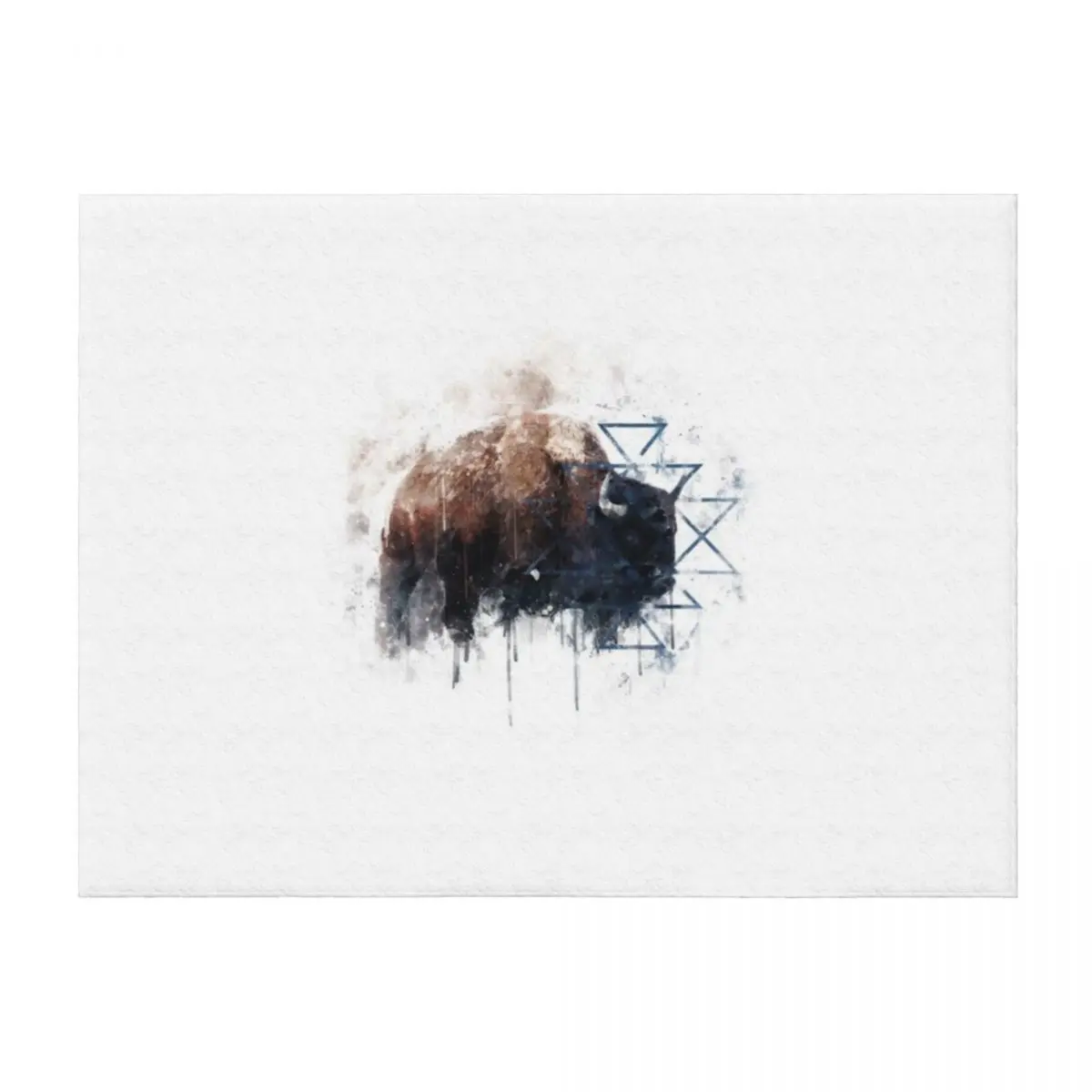 

Tribal Bison Watercolor 1 Throw Blanket warm winter Single Multi-Purpose Thermal Blankets