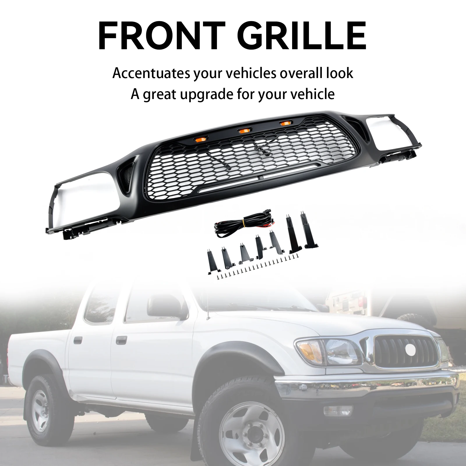 Artudatech Honeycomb Front Bumper Grill Grille Fit Toyota Tacoma 2001-2004 TRD PRO