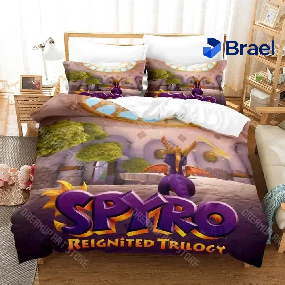 Exquisite 3D Print Spyro Reignited Trilogy Bedding Set Single Twin Full Queen King Size Bed Set Aldult Kid Bedroom Duvetcover Se