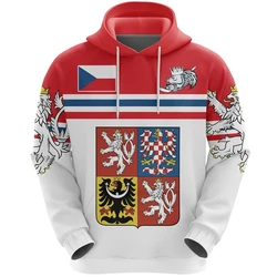 Czech Republic Flag 3D Print Unisex Hoodies Loose Men Women New Fashion Czech Emblem Casual Pullover Oversized Streetwear Tops