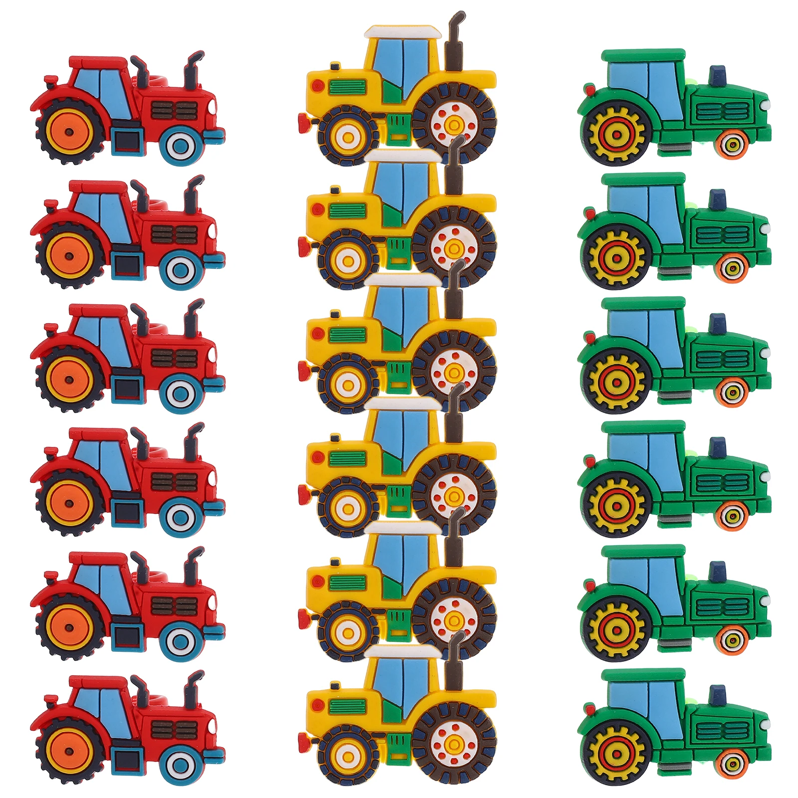 

18 pcs Farm Vehicle Rings Cute Plastic Children Jewelry Safe Party Birthday Harvest Season Gift Prize Toys