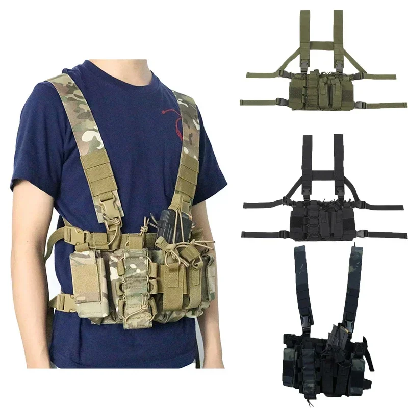Chest Rig Multifunctional CS Field Molle Dangler Pouch Camouflage Training Vest Outdoor Camping Match Pack Hunting Entertainment
