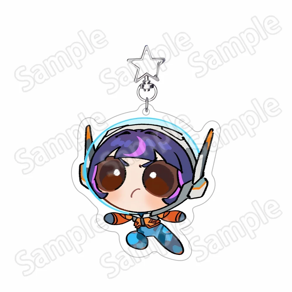 Overwatch2 Juno Mercy D.Va Tracer 6-10cm Acrylic Stand Keychain game Desktop Ornament Collectible Gift view 4