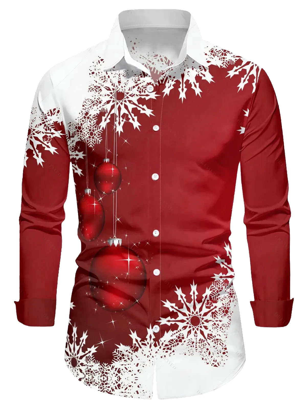 Camisa gótica informal para hombre, botón de fiesta, solapa de copo de nieve, Top de lujo, Material suave y cómodo, nuevo