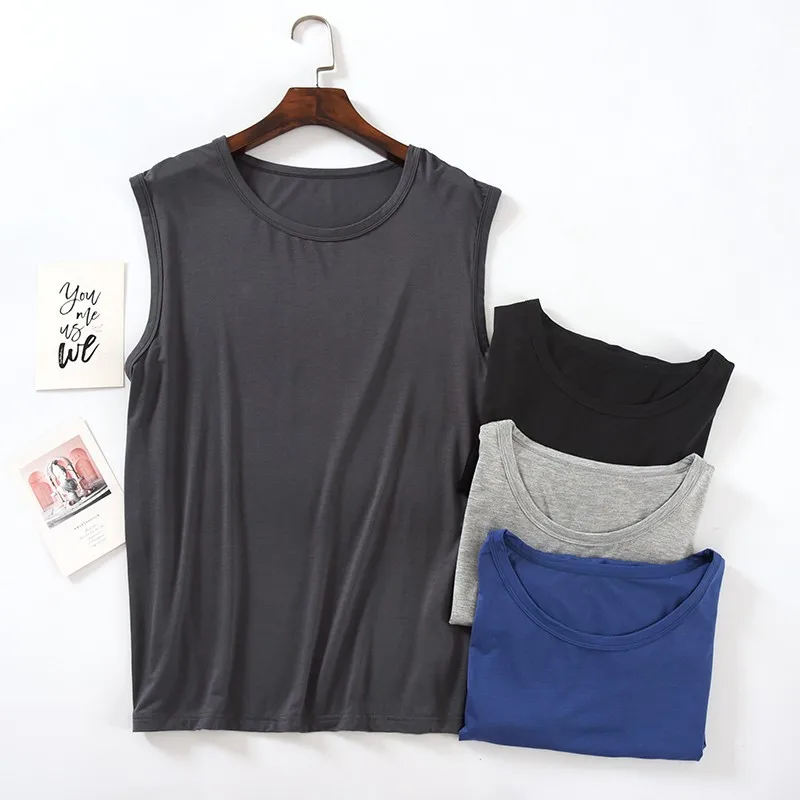 

Men's New Modal Vest Casual Sleepwear Base Top Can Be Worn Outsidesoft Loose And Comfortable Men's Summer