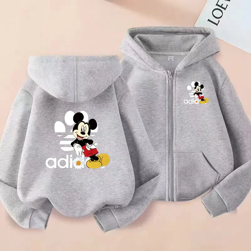 الأطفال لطيف ميكي ماوس هوديي سستة نمط معطف البلوز الفتيان الفتيات 3-12Yrs هدية طويلة الأكمام ملابس عادية الساحرة #4