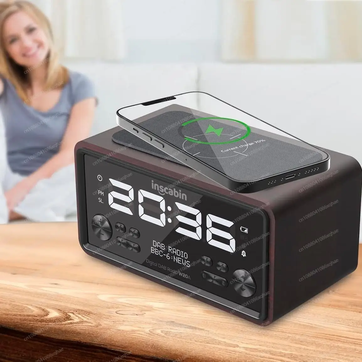 DAB+ FM Bluetooth 5.0 Radio - Multifunctional Wireless Charging Alarm Clock Speaker, High-End Home Audio (Foreign Trade)