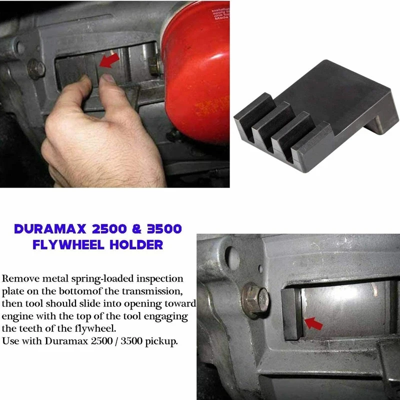 Duramax Flywheel Locking Tool, Auto Tools, Professional Set, 36mm, 3/4 "Socket, 6.6L, Conjunto de 3 Peças