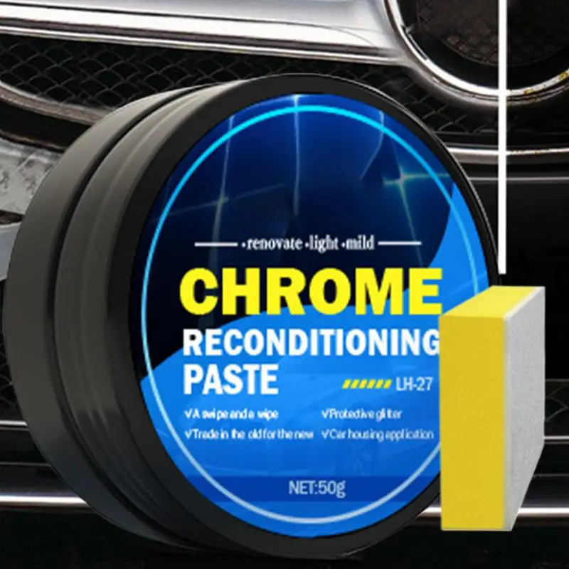 Auto Chrome Cleaner Chrome Cleaner Metaalpoetsmiddel Roestverwijderaar Universele Chrome Restorer Beschermende Metaalglans Polijstmiddel Voor