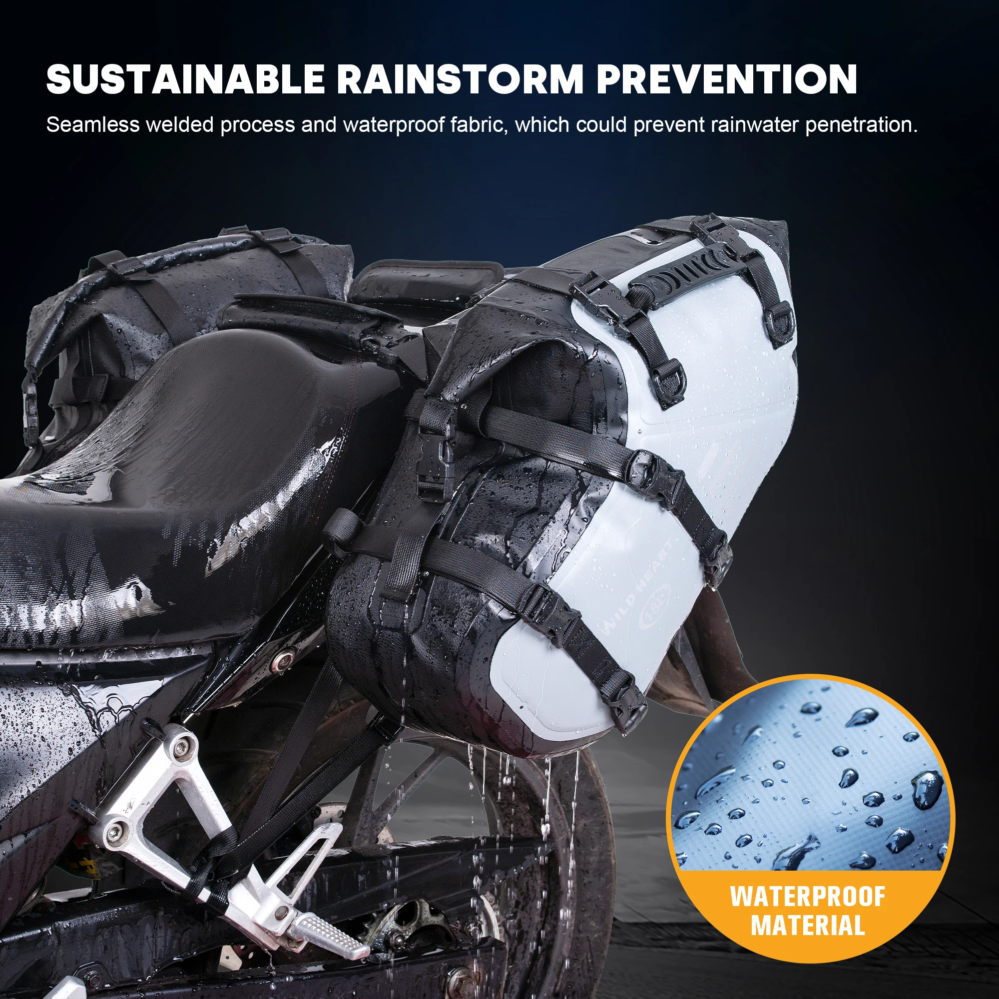 

WILD HEART Motorcycle Saddlebags Waterproof Motorcycle Side Saddlebags Pannier Bag 36L Trunk Motorcycle Accessory