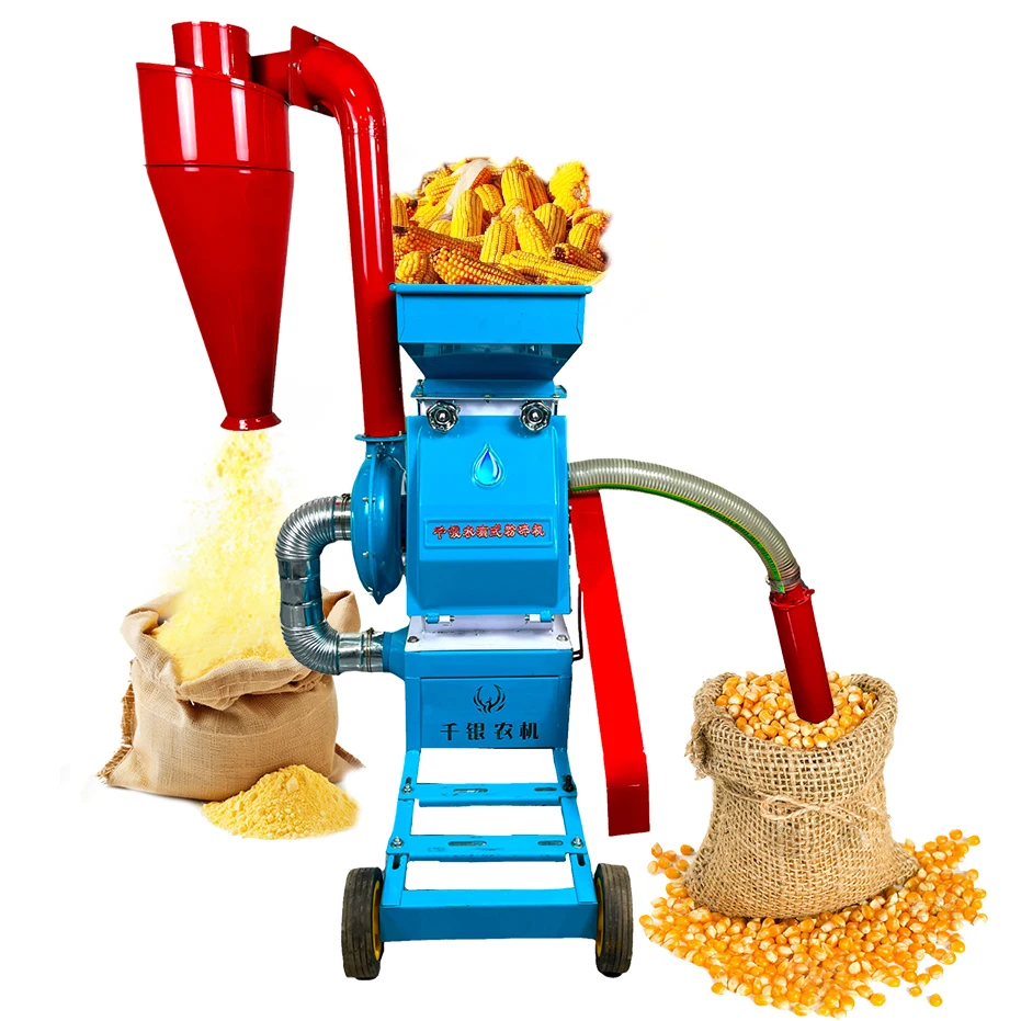 Self priming corn grain maize hammer mill machine livestock feed crusher machine corn milling machine 1ton/h