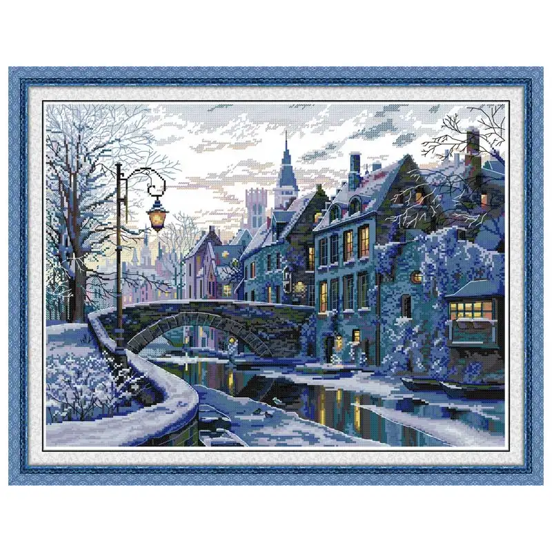 Coffee Shop New York Patterns Counted Cross Stitch Set DIY 11CT 14CT 16CT Stamped DMC Cross-stitch Kit Embroidery Needlework view 5