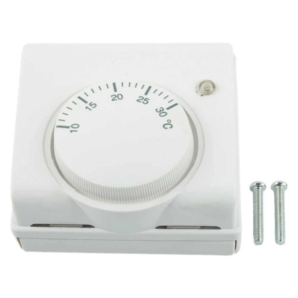 Temperature Switch Thermostat L83 X H83 X T31mm Mechanical Room Temperature Controller White 2-wire 220V AC ABS