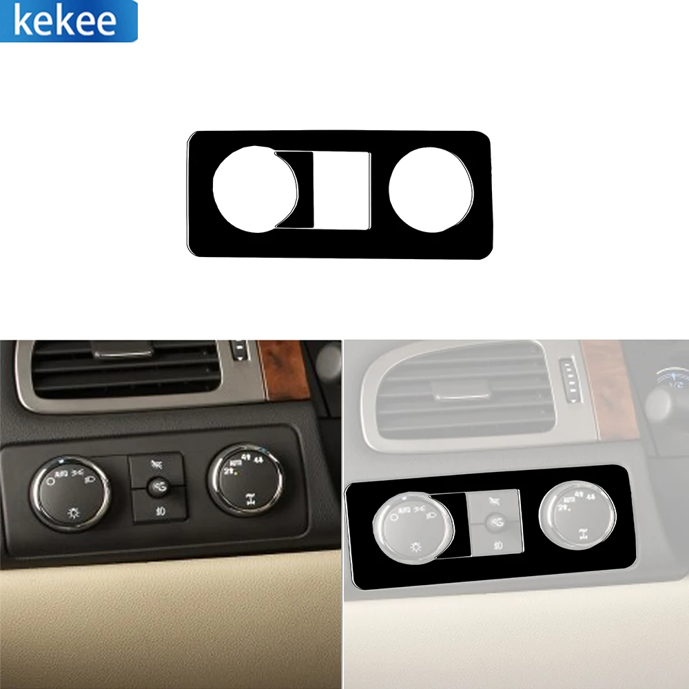 

For Chevrolet Silverado For GMC Sierra 07-14 Piano Black Headlight Switch Cover Car Interior Decoration Accessories Stickers