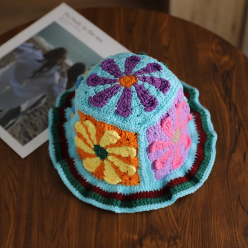 2025 جديد هالوين زهرة الهيب هوب الحظ نمط الحياكة قبعة صغيرة الرجال النساء الفقرة جودة قبعة Y2k قبعة الموضة الدافئة الباردة #4