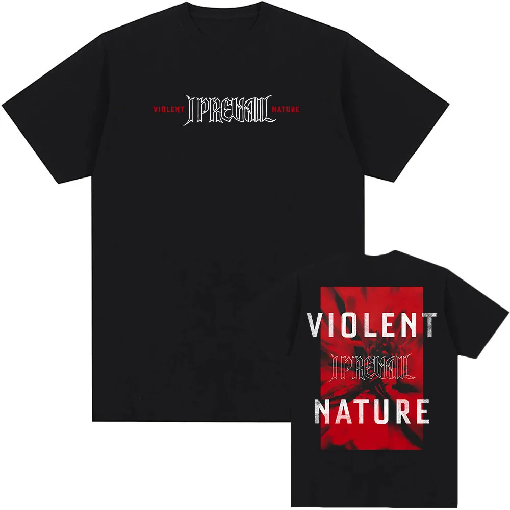 

VIOLENT NATURE BARBED FLOWER T- SHIRT I Prevail Punk Band Print Tshirts Unisex Streetwear Hip Hop Cotton Short Sleeve T Shirt