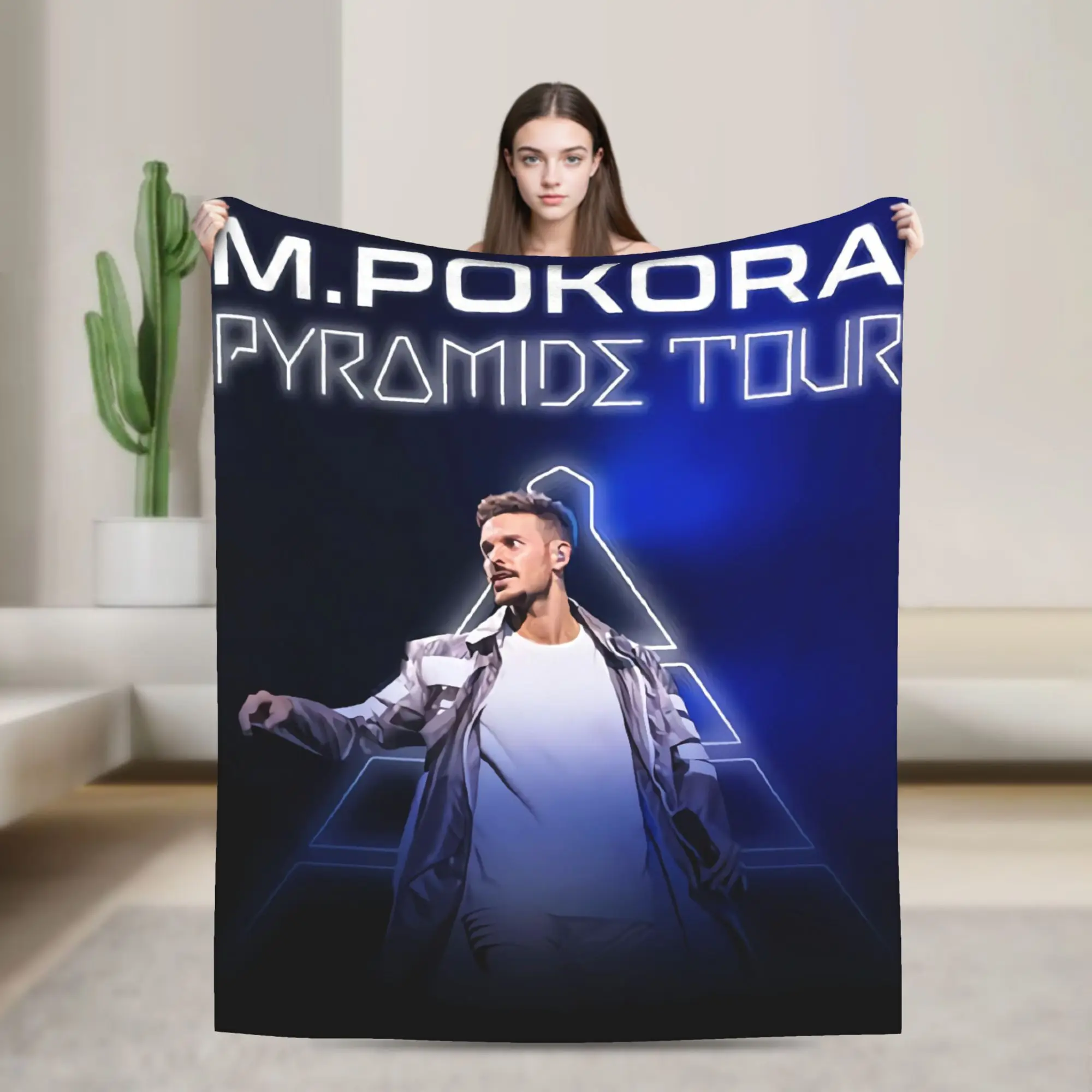 M. Pokora Pyramide Tour Concert  Blanket Warm Soft Plush Throw Blanket For Couch Chair Sofa Bed Flannel Bedspread Bed Cover