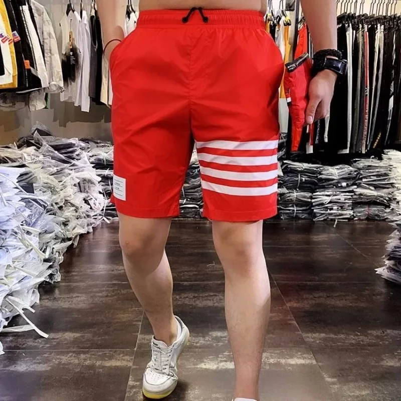 Shorts for Men Black Quick Dry Striped Man Short Pants Oversize New in Pant 2024 3 Quarter Summer Xl Thin Designer Personalizate