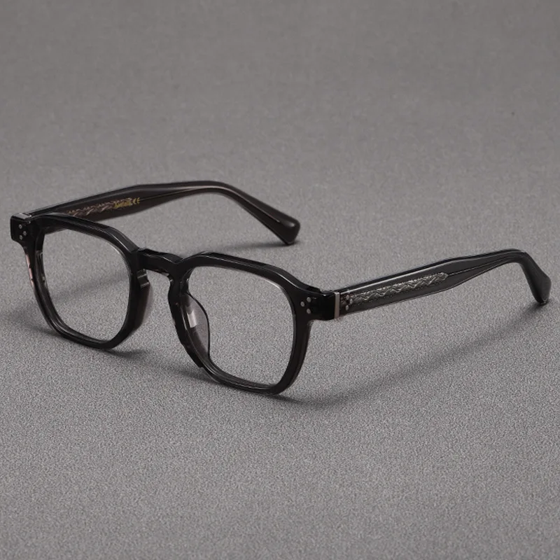 527 Tortoise Acetate Square Eyeglasses Frames Designer Japanese Style Men Glasses   Women Black Eyewear