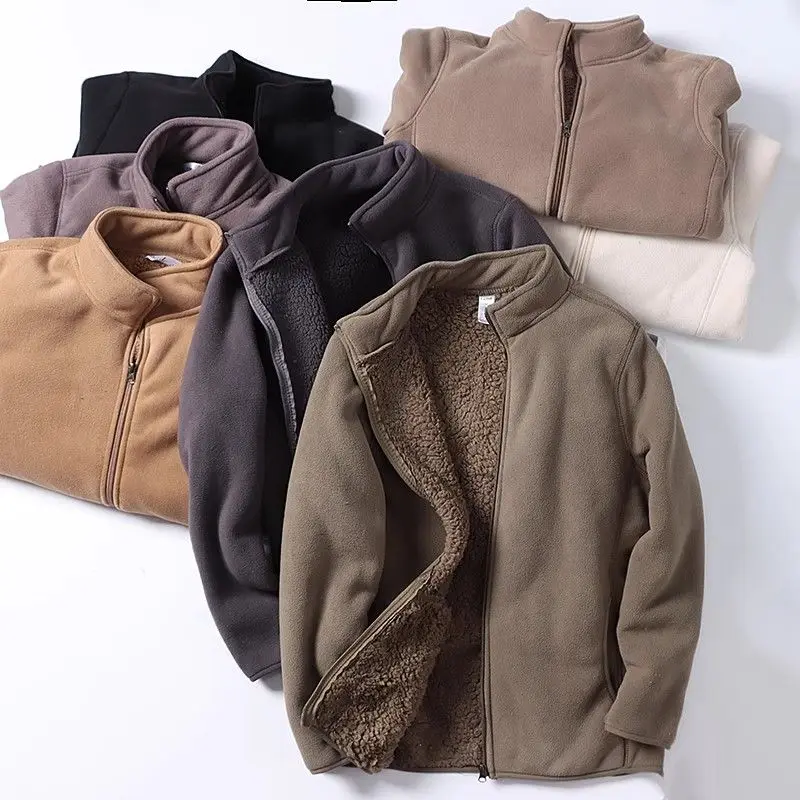 

Мужская бархатная толстовка на молнии Fce Jaet Thiened Lamb, повседневная верхняя одежда, осень-зима, свободная посадка, молодежная модная полиэфирная ткань