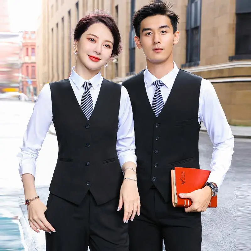 

CO91215 groom suit men's vest Korean version slim professional suit men and women work suit vest