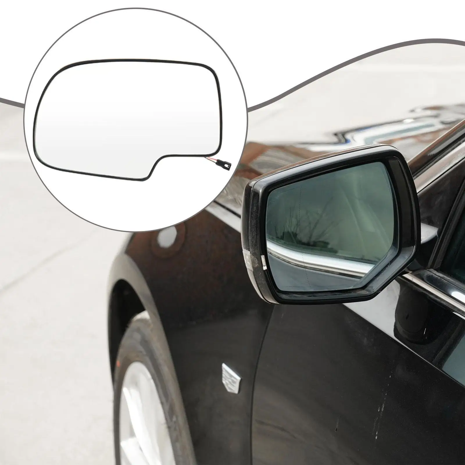 Left Side View Heated Mirror Glass 88944391 with Arrow Indicator