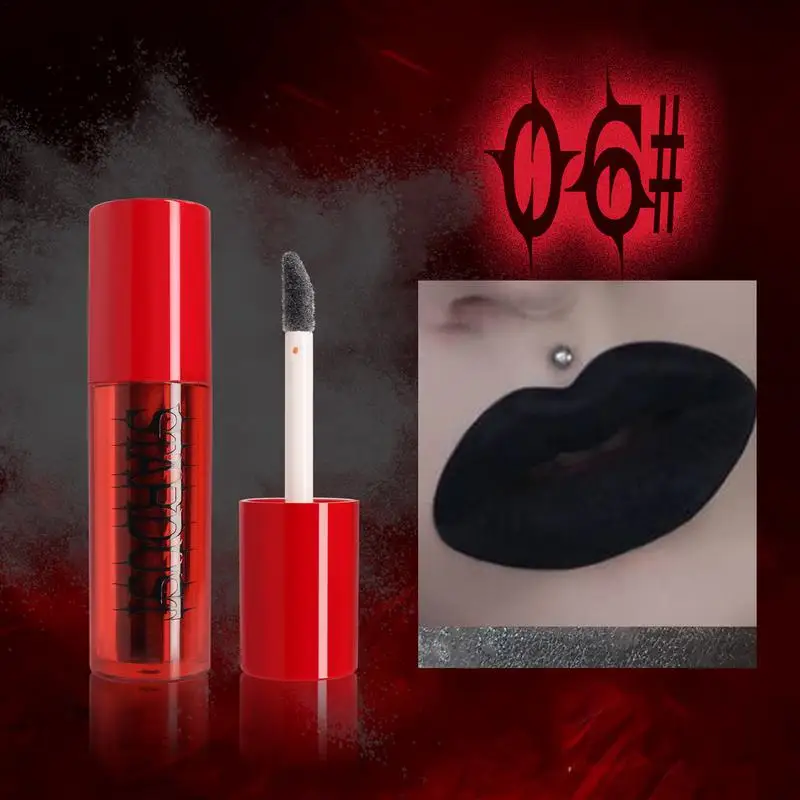 Kit de maquiagem para halloween, sombra de cor dupla gradiente, batom fosco de longa duração, unhas femininas, novidade, ferramentas de cosplay