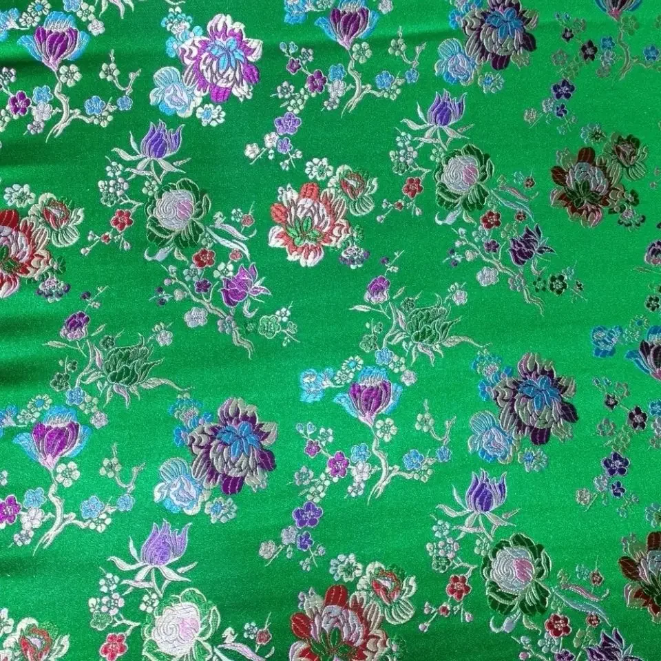 Printed Flower Pattern Brocade Jacquard Fabric By Meter for Hanfu Kimono Sewing Plain High Quality Cloth Needlework Smooth Silky