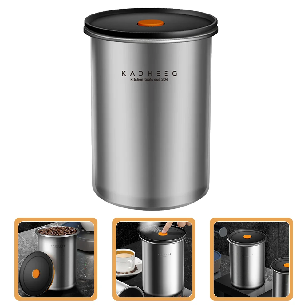 

Coffee Can Storage Airtight Canister Stainless Steel Ground Kitchen Jar Bean Containers Canisters with Lids