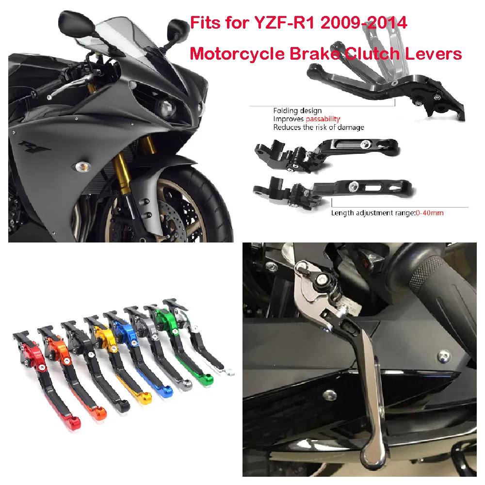 

Fits for Yamaha YZF R1 ABS YZFR1 YZF-R1 2009-2014 Motorcycle Brake & Clutch Lever Set Adjustable Folding Extendable Bar