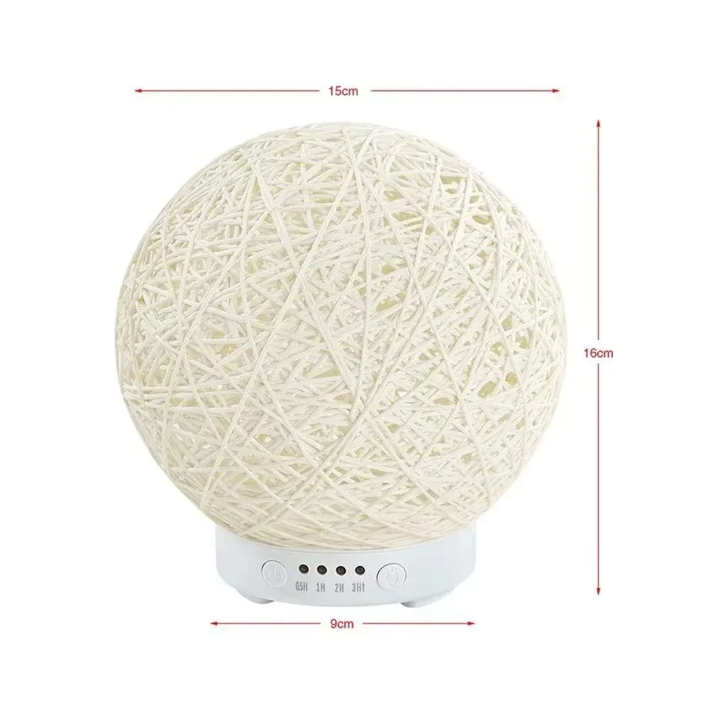 FirmHome StoreAroma Essential Oil Diffuser 120ml Hemp Rope Ball Ultrasonic Cool Mist Air Humidifier 7 LED Night Lights For Bedro