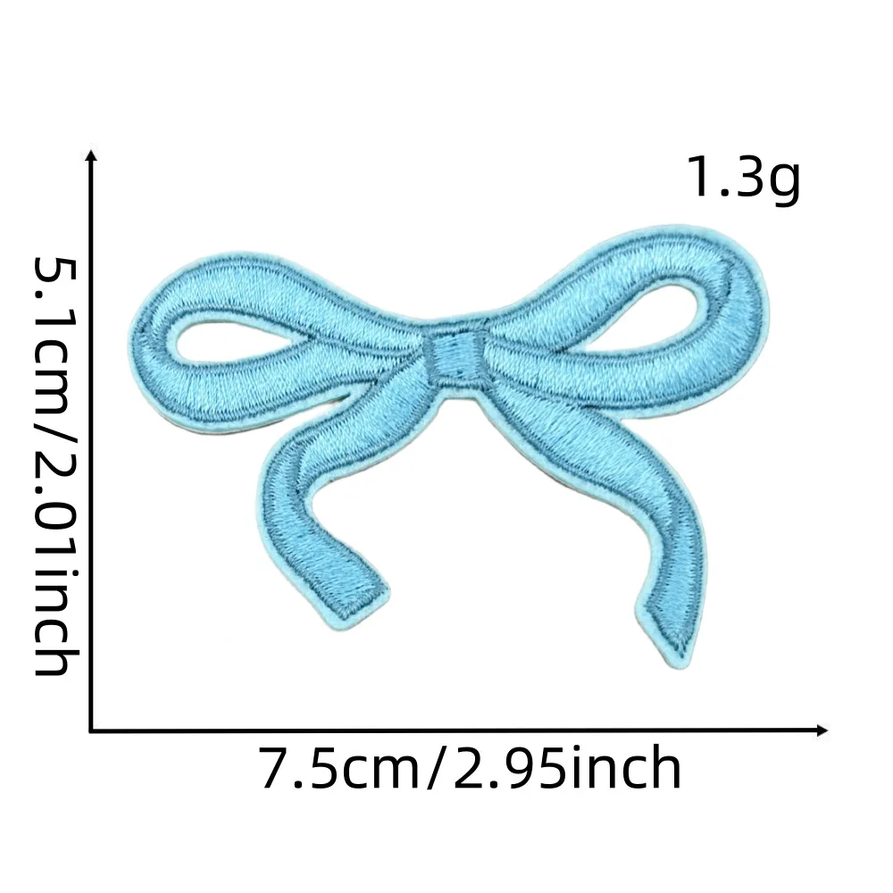 Cartoon Red Pink Embroidery Bow Patches for Kids Clothing Shoes T-shirt Dress Iron on Clothes Appliques