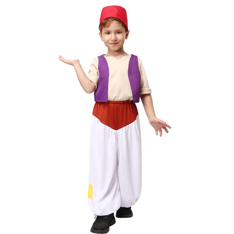 زي الأطفال للهالوين الأمير علاء الدين للأولاد خرافة أنيمي لعب الأدوار ملابس الحفلات