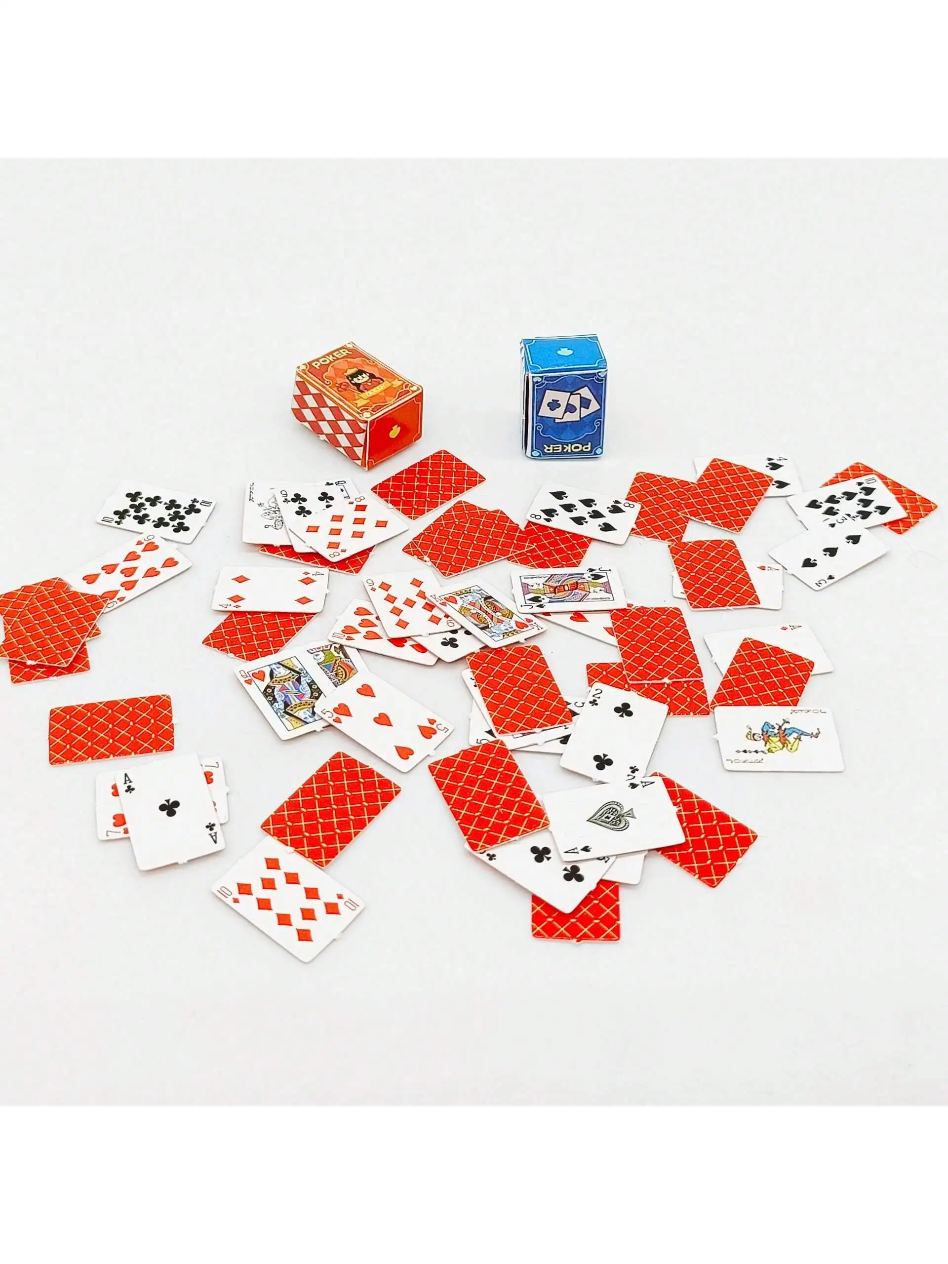 Miniature DIY Playing Cards 54Pcs with Storage Box, Portable Travel Card Game, TinyDecor & Cute Party Gifts for Family Gathering