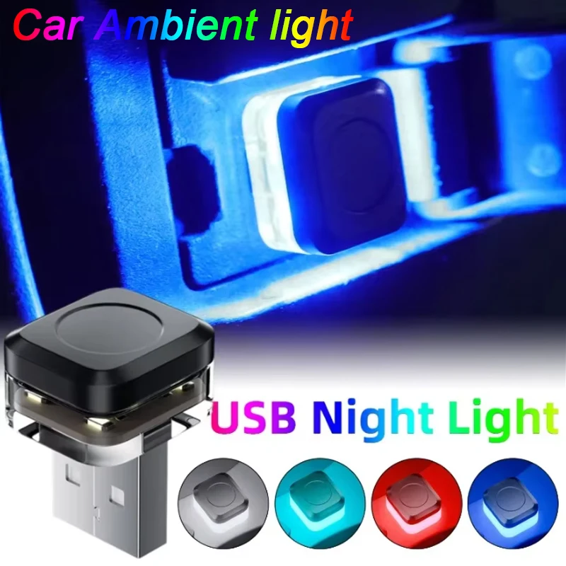 Mini USB LED Night Lights Ambient Lighting Car Interior Atmosphere Lamp Auto Decoration LED Neon Bulb Car 5V Plug and Play