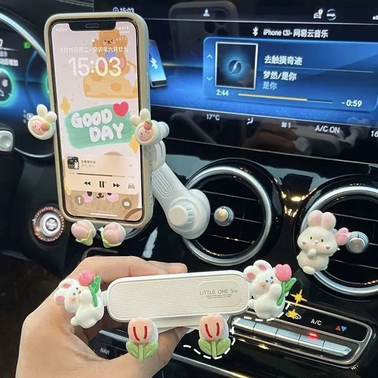 

Car Mobile Phone Holder New Cartoon Cute Car Air Outlet Special Navigation Hook Type Car Support Bracket