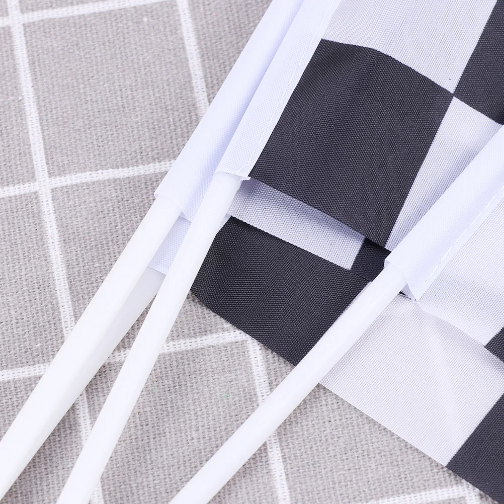 

24Pcs Racing Hand Waving Flag Polyester Mini Flags Black White Grid Portable Lightweight Party Banner 40cm Stick