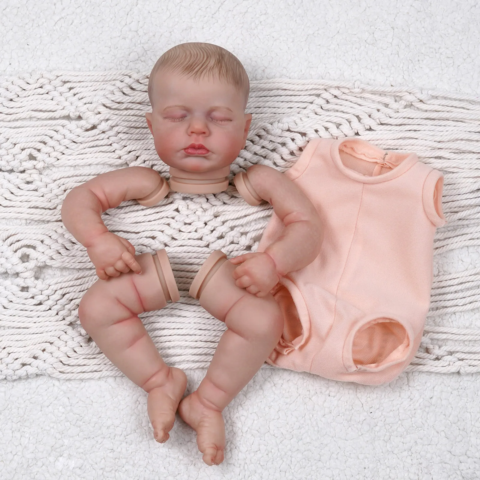 Loulou 3D Unfinished Painted Blank Kits Reborn Doll Parts DIY Blank Kits Reborn Doll Kit Vinyl Lifelike Baby Dolls