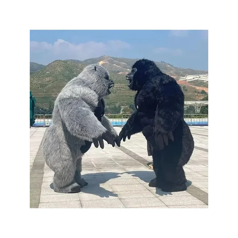 DY2025Надувной костюм гориллы для настоящей жизни, полный костюм талисмана, гигантский меховой горилла для взрослых, нарядное платье для косплея для мероприятий, вечеринки без летучей мыши