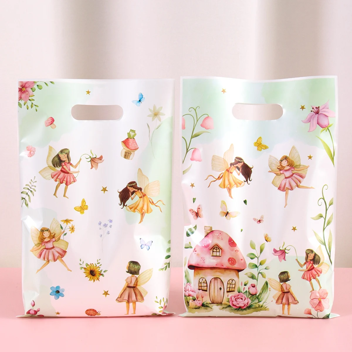 10/20/50 Stück Blumenfee Süßigkeiten Geschenktüten Blumen Schmetterling Tragetaschen für Hochzeit Geburtstag Frühling Partybevorzugung Zubehör Urlaub DIY – Detail 2