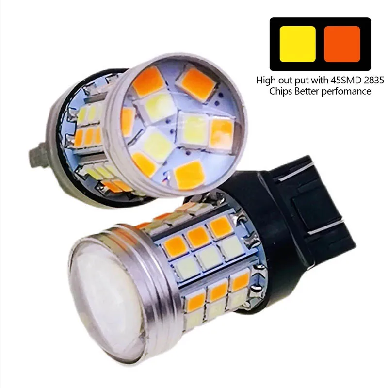 

Switchback LED T20 7443 W21/5W Led Bulb Dual Color T25 3157 LED Turn Signal Light DRL 1157 BAY15D P21/5W Led Auto Lamp 12V