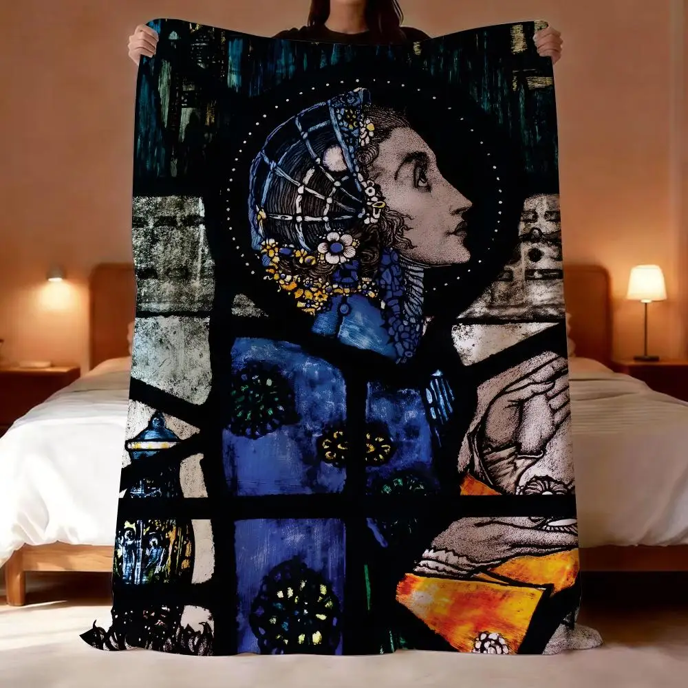 Illustrator Harry Clarke Throw Short Plush Throw Blanket Soft Skin-Friendly Multi-Scene Home Office