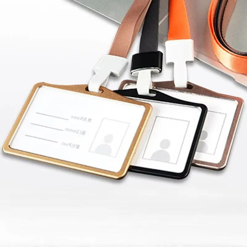 

Металлический чехол для разрешения на работу, выставочная идентификационная бирка, чехол для бейджа, держатель для пропуска, рабочий ремешок для карты, шейный ремешок для карты