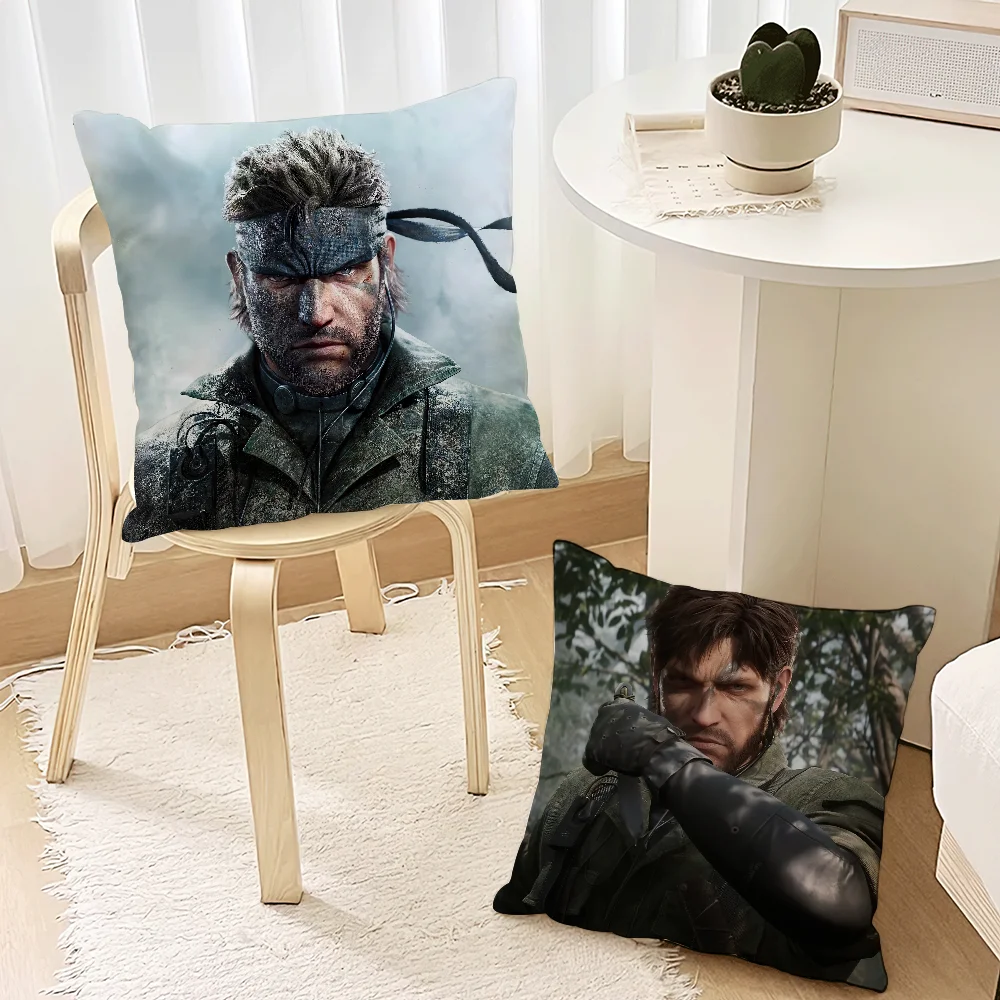 Game Metal Gear Solid Delta Eater MGS Pillow Case Living Room Accent Couch Back Support Square Lounge Restful Nap Companio