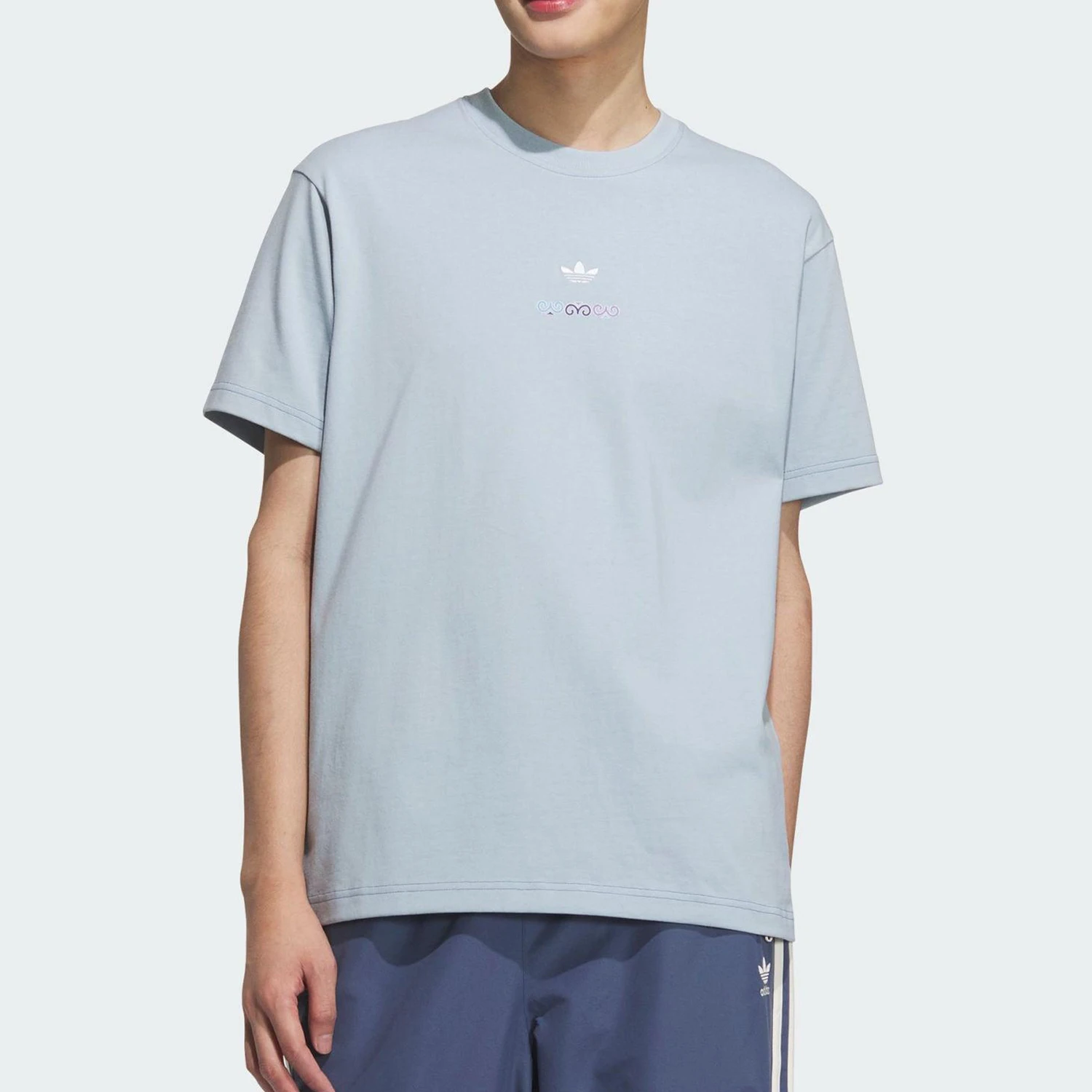 

Adidas genuine Trefoil Men's Loose Sporty Printed Breathable Short Sleeve KC1430