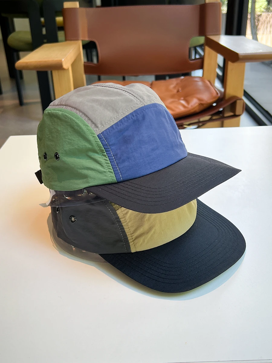 التجفيف السريع حافة مسطحة خمسة ألواح قبعة التزلج في الهواء الطلق الهيب هوب قبعة بيسبول الرياضة حماية من الشمس للجنسين #2