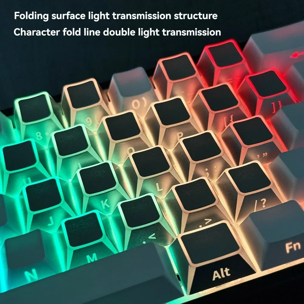 Refractive Edge Shadow Keycap Side Engraved - Translucent Cherry PBT 21 Keys for Mechanical Keyboard
