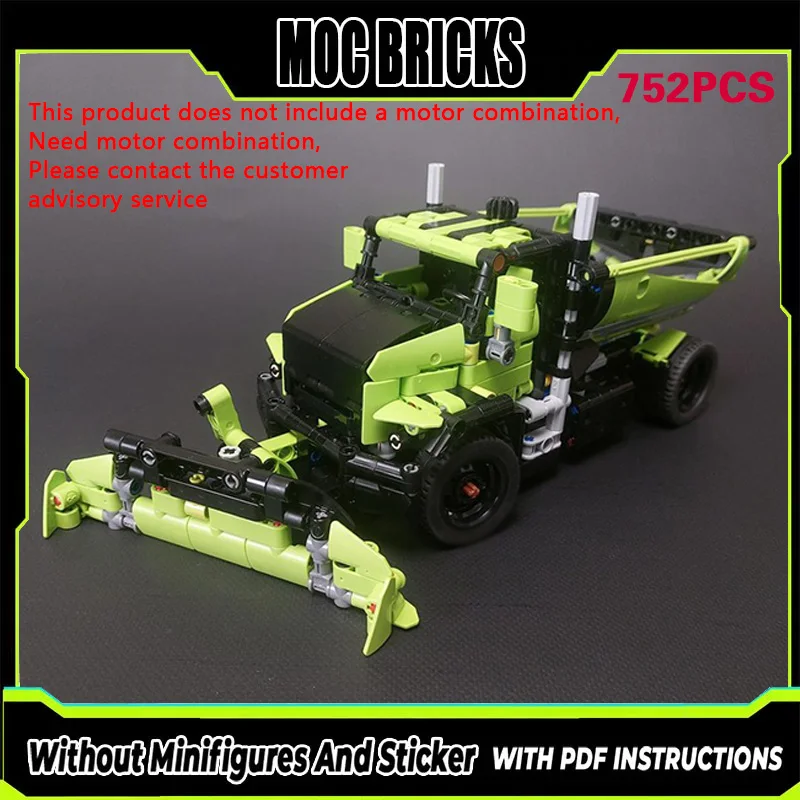 

City Car Model MOC Building Bricks Heavy-Duty Snow Plow Truck Modular Technology Gifts Holiday Assemble Children Toys Suit